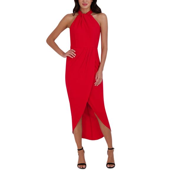 julia jordan Dresses & Skirts - julia jordan Knot-Neck Tulip-Hem Midi Dress Red NWT Size 8